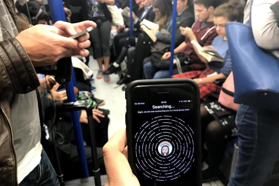 The app can connect with other iOS devices up to 30 metres away (TubeChat)