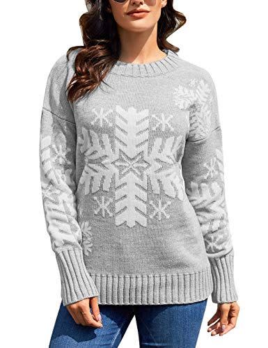 Long Sleeves Snowflake Knit Sweater