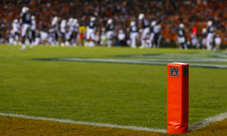 An Auburn pylon during a game against Texas A&M.