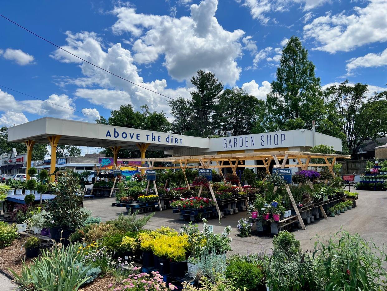 Above the Dirt Garden Shop in Jeffersontown was previously a service station before being renovated into a plant shop.