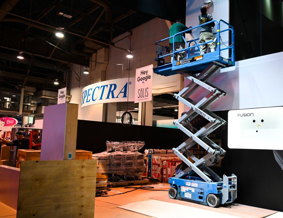 The Las Vegas Convention Central Hall was a buzz of activity as work crews finished up construction of displays in preparation for Consumer Electronics Show 2019.