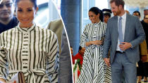 <p>Meghan Markle and Prince Harry visited the St. George Building in Nuku’alofa, Tonga, to call on the Prime Minister Samiuela ʻAkilisi Pōhiva. Photo: Getty Images </p>