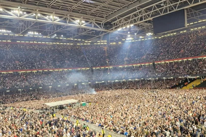 Crowds inside the stadium