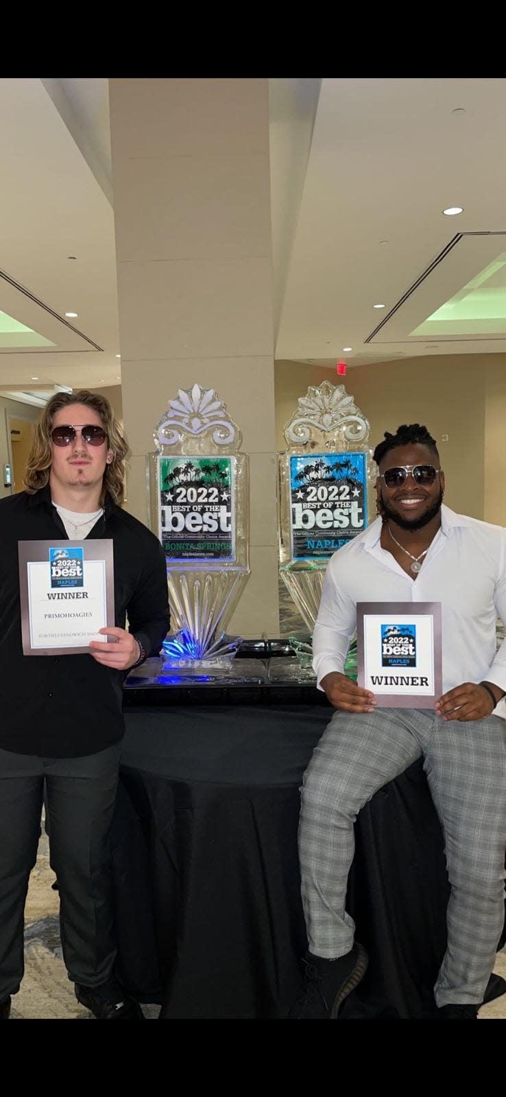 Best of the Best 2022 gala: Winners Kenny Coloma and Justenley Phillippe of PrimoHoagies.