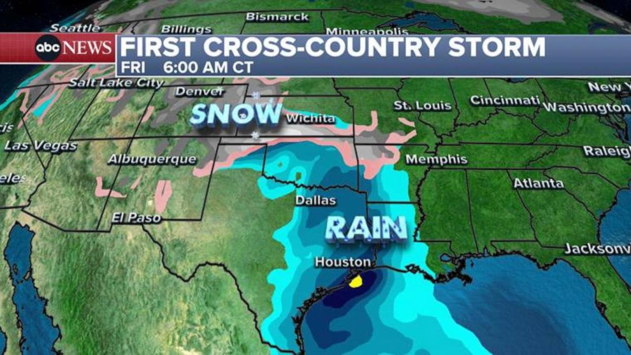 PHOTO: First Cross Country Storm - Fri 6AM Map (ABC News)