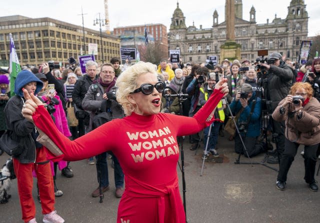 Kellie-Jay Keen after speaking at an event in Glasgow