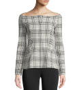 <p>(Similar version) Off-the-Shoulder Long Sleeve Brea Check Jacket, $495, <a rel="nofollow noopener" href="https://www.neimanmarcus.com/Theory-Off-the-Shoulder-Long-Sleeve-Brea-Check-Jacket/prod208790082/p.prod?ecid=NMAF__Time+Inc+Brands&CS_003=5630585&utm_medium=affiliate&utm_source=NMAF__Time+Inc+Brands" target="_blank" data-ylk="slk:neimanmarcus.com;elm:context_link;itc:0;sec:content-canvas" class="link ">neimanmarcus.com</a> </p>