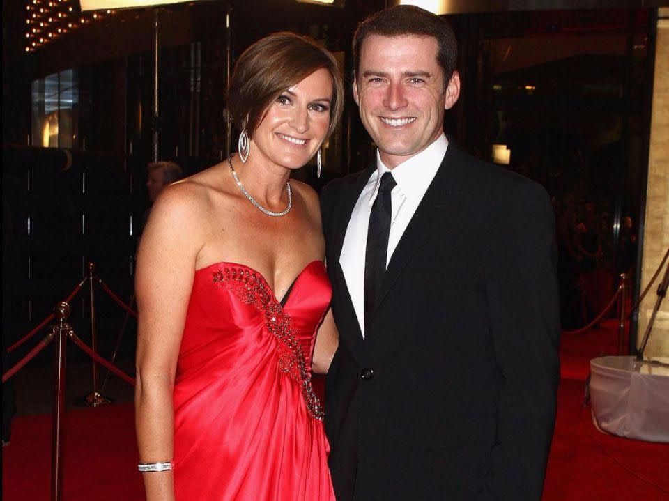 Cassie, seen here at the 2011 Logies with Karl, insists she's looking forward in life. Source: Getty