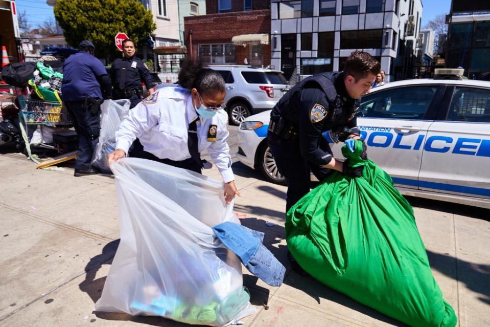 Police raided the spot for the second day in a row after many of the illegal vendors fled when designated spotters apparently tipped them off that cops were on the way. James Keivom