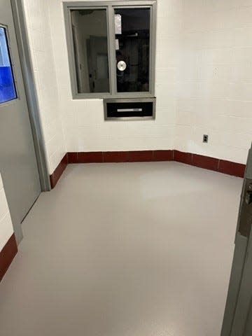 The intake center at the Monroe County Correctional Center after cleaning efforts were recently completed.