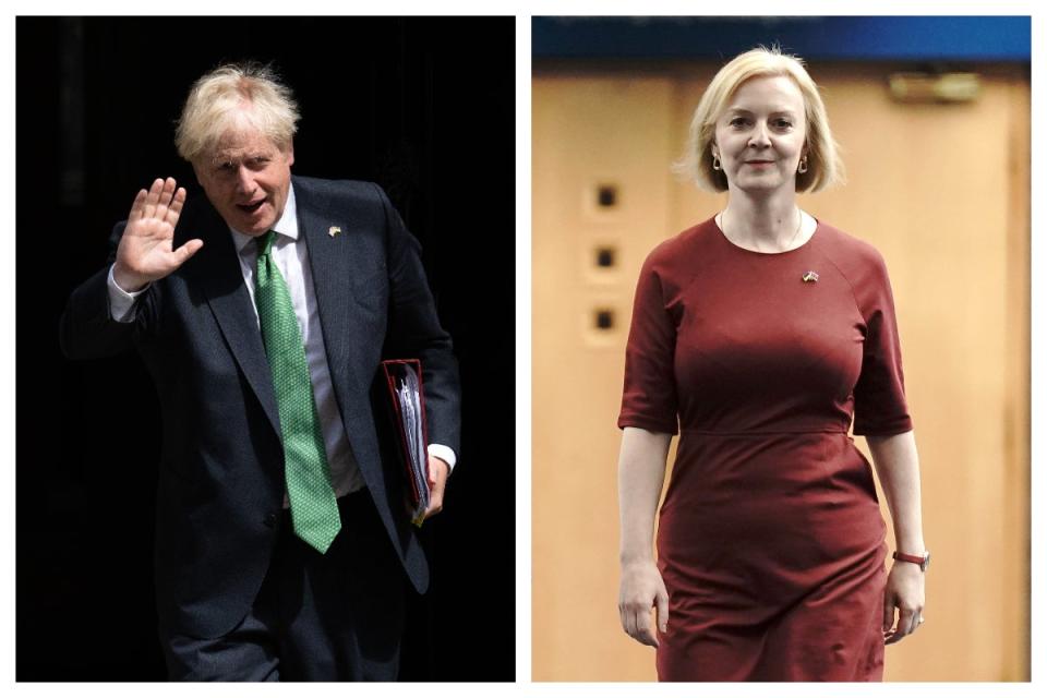 Boris Johnson und Liz Truss (Carl Court/Getty Images / Aaron Chown/PA Wire)