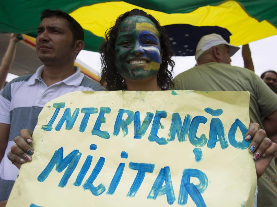 brazil protester military intervention