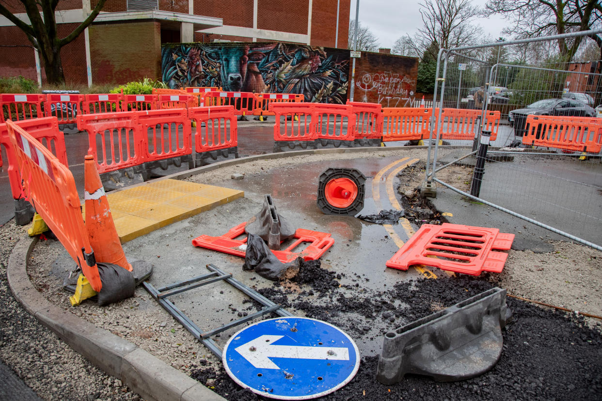 The partially finished path is proving to be a source of anger for locals. (SWNS)