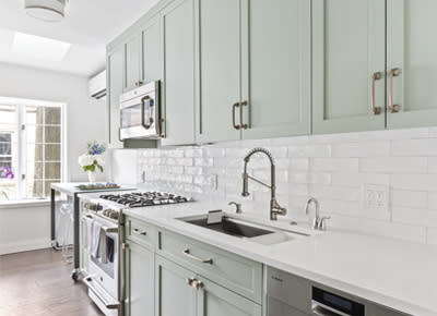 kitchen with mint green accents - Google Search