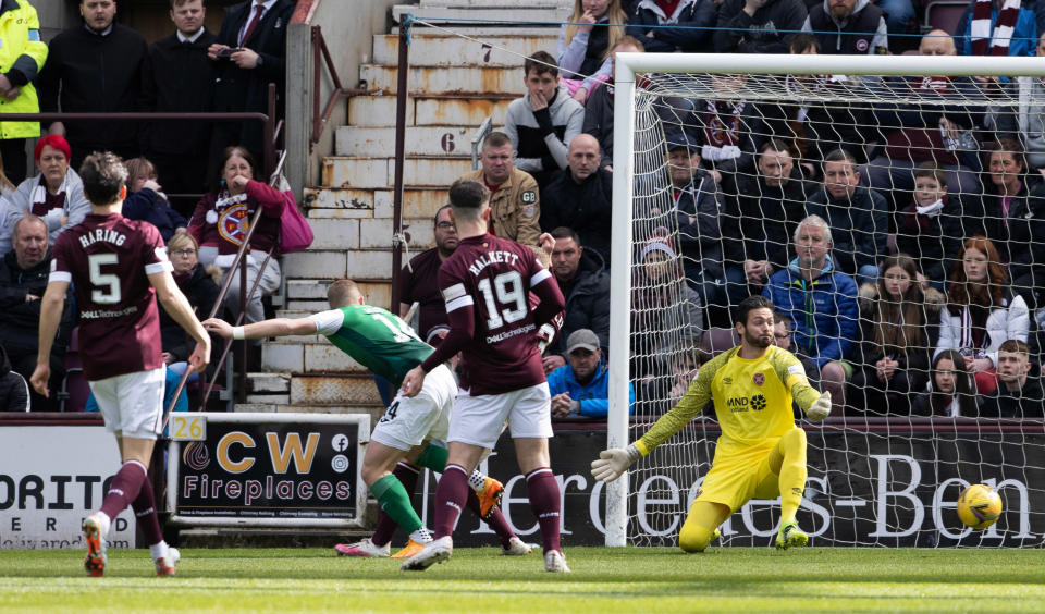 Andrew Halliday scored a brace with Stephen Kingsley also finding the net to give the home side the win over Hibs.