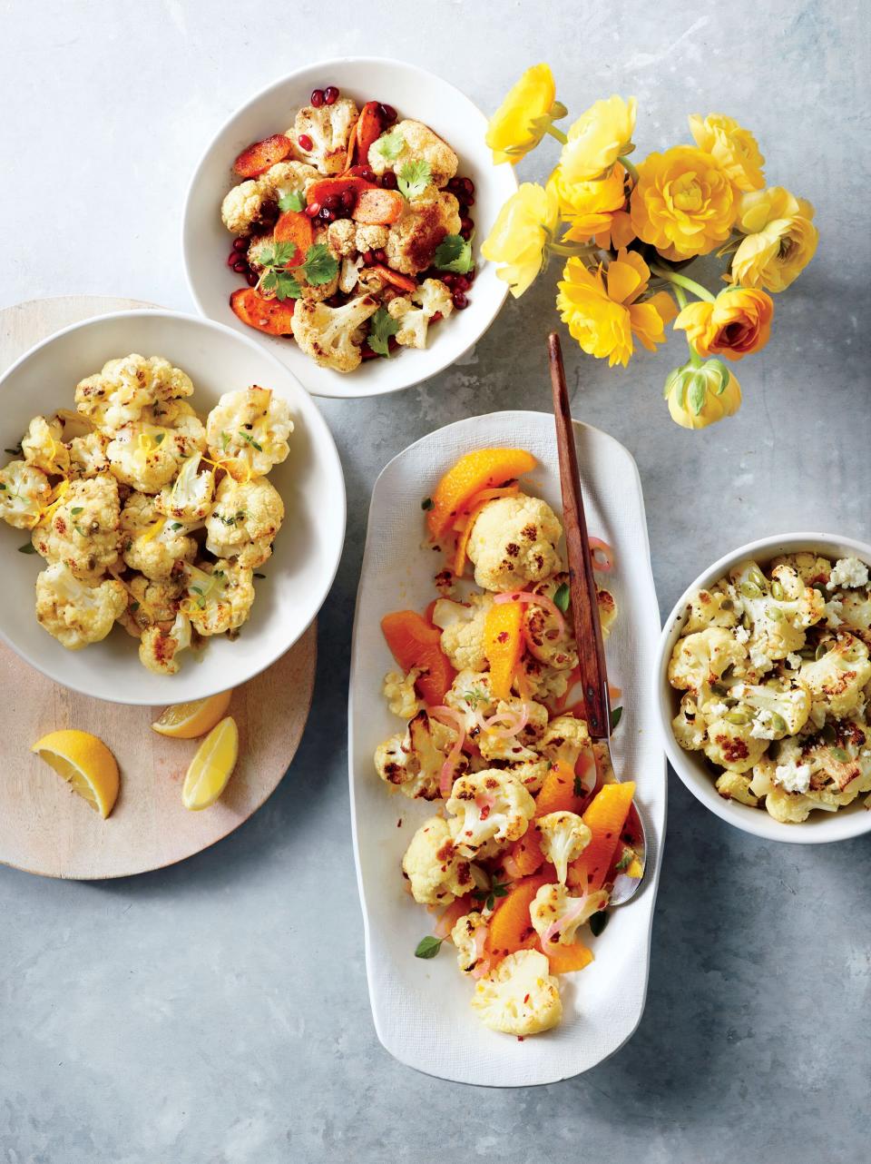 Roasted Cauliflower with Pumpkin Seeds and Queso Fresco