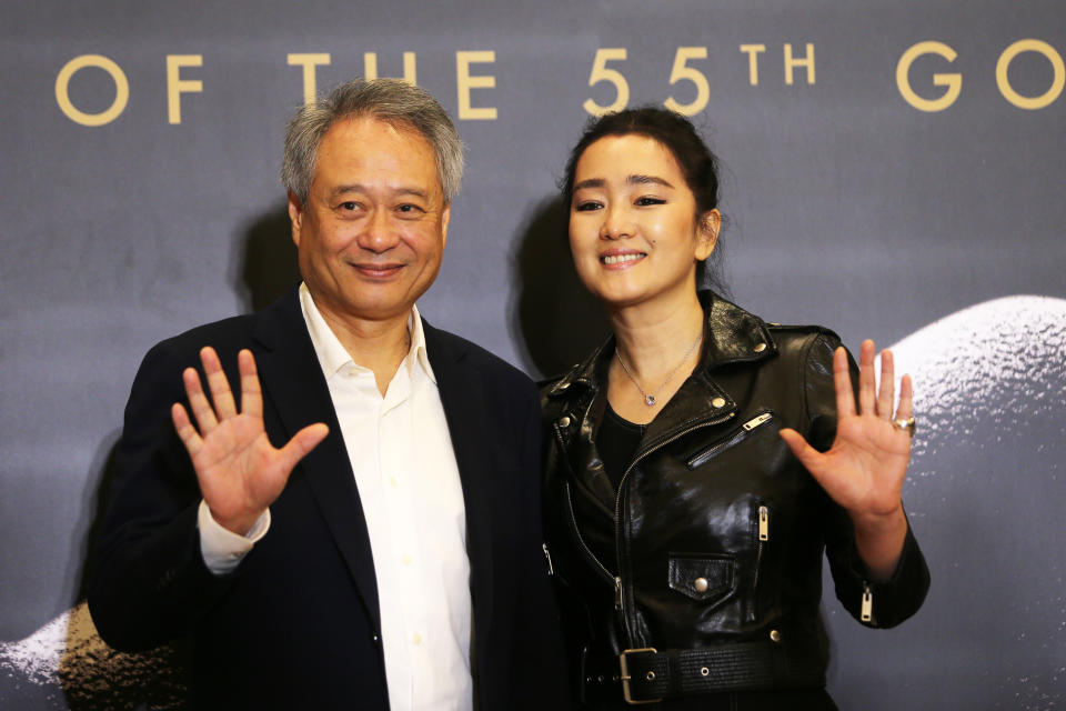 TAIPEI, CHINA - NOVEMBER 12: Director Ang Lee and actress Gong Li attend the jury press conference for the 55th Golden Horse Awards on November 12, 2018 in Taipei, Taiwan of China. (Photo by VCG/VCG via Getty Images)