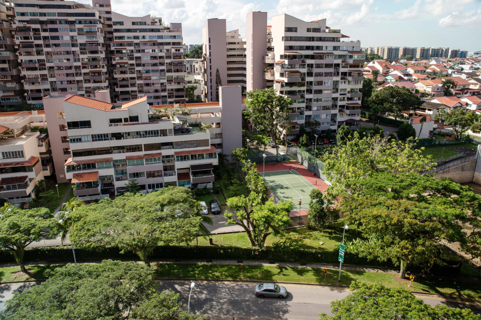 Bedok town in Singapore. Rents on Singapore residential properties have fallen 12.5 per cent over four years. (Photo: Getty Images)