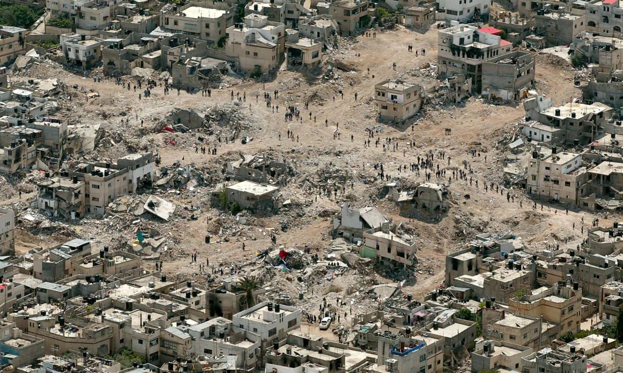 <span>The Jenin refugee camp in 2002, where intense street to street fighting raged for eight days during Israel’s Operation Defensive Shield.</span><span>Photograph: David Silverman/EPA</span>