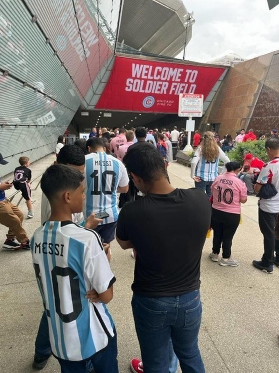 Lionel Messi was not at Soldier Field Wednesday night for the Inter Miami vs. Chicago Fire game, but his fans were.