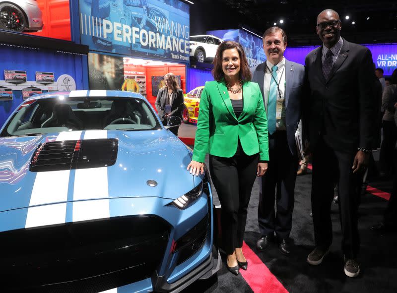 FILE PHOTO: Michigan Governor Whitmer visits the North American International Auto Show in Detroit, Michigan