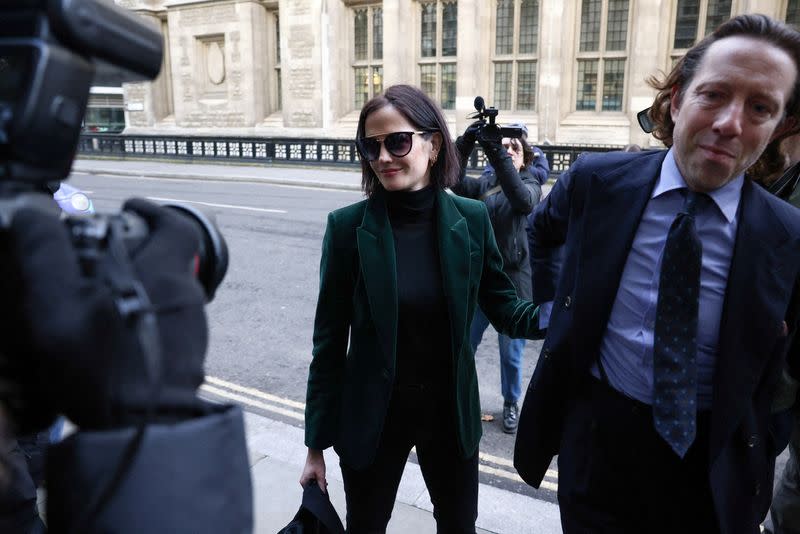 French actress Eva Green arrives at The Rolls Building courthouse in London