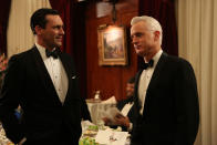 Don Draper (Jon Hamm) and Roger Sterling (John Slattery) in the "Mad Men" episode, "The Flood."