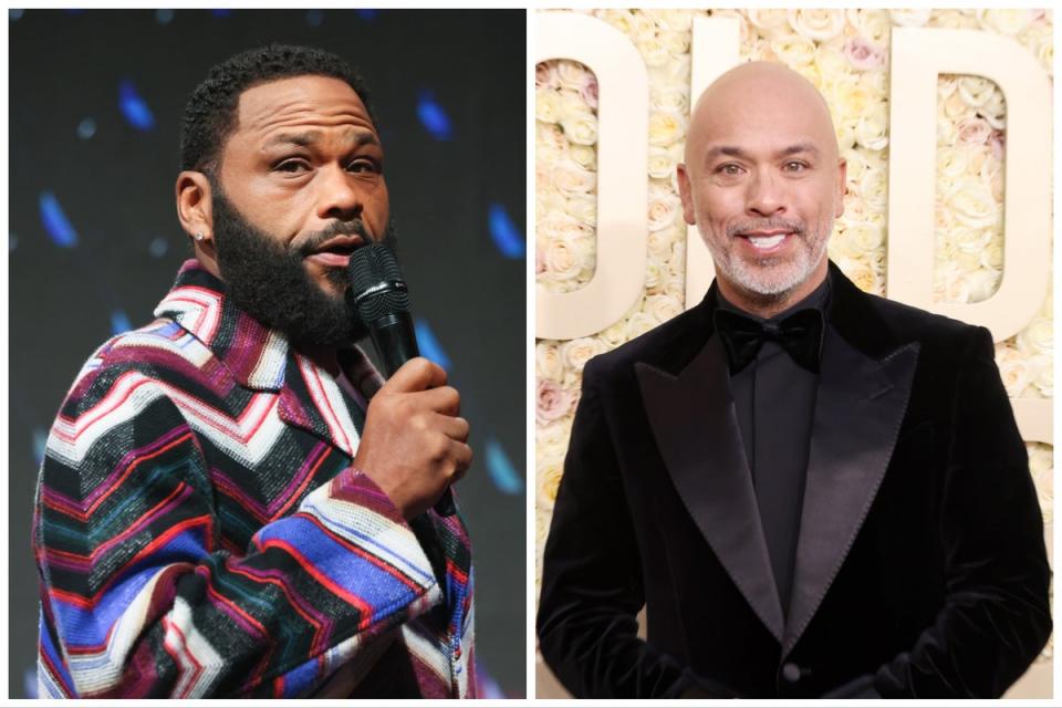 Emmys host Anthony Anderson (left) and Golden Globes host Jo Koy (Getty)