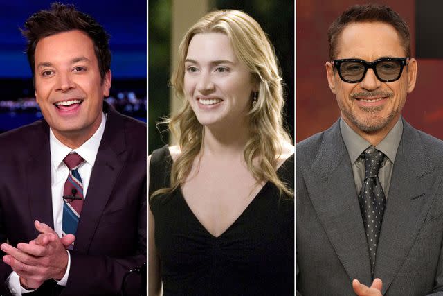 <p>Rosalind O'Connor/NBC via Getty, Zade Rosenthal/Sony/Kobal/Shutterstock, Neil Mockford/FilmMagic</p> From L: Jimmy Fallon, Kate Winslet in <em>The Holiday</em> (2006) and Robert Downey Jr.