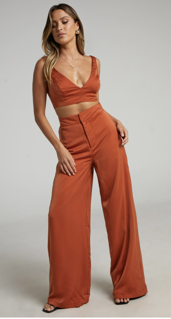 Alexandra two-piece pant set, $109.95, Showpo.