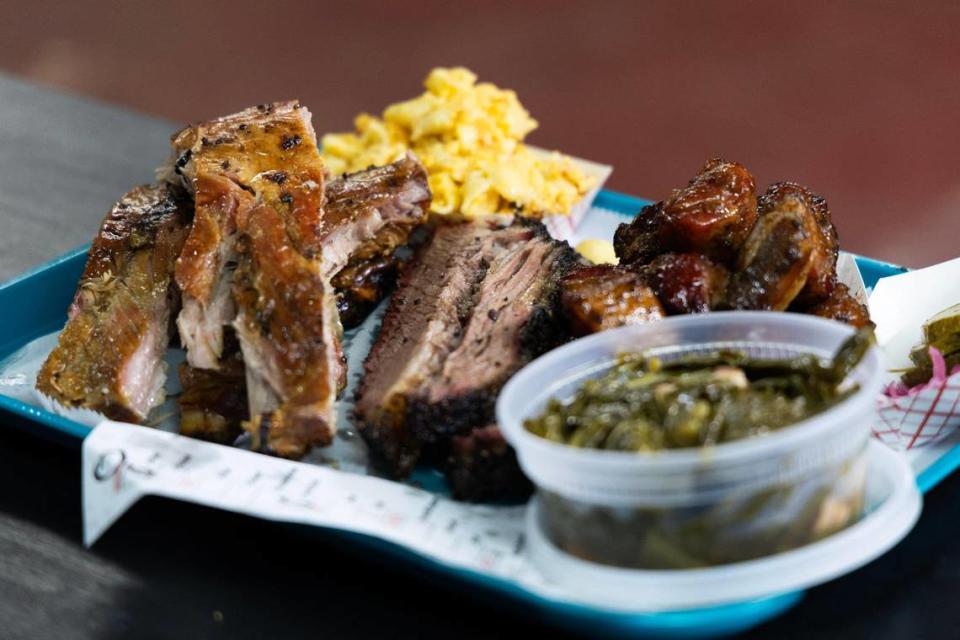 A plate of food at City Limits Barbeque in West Columbia, South Carolina on Saturday, October 7, 2023. Joshua Boucher/jboucher@thestate.com