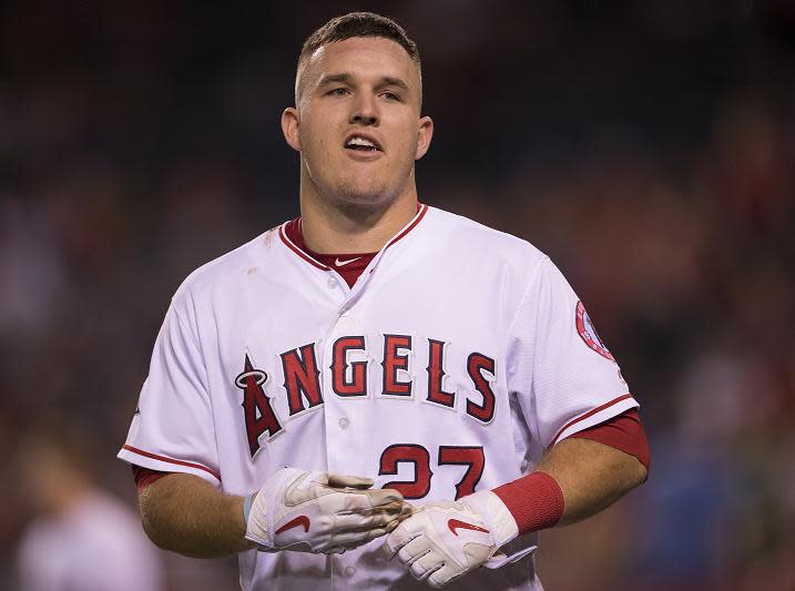 Mike Trout of the Los Angeles Angels is the man again after winning his second AL MVP award. (Getty Images)