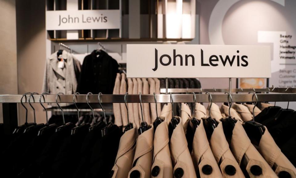 Clothing displayed inside the new John Lewis store at Westgate shopping centre in Oxford