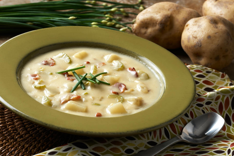 Chunky potato soup is the perfect dish on a chilly day. (Photo: Getty)
