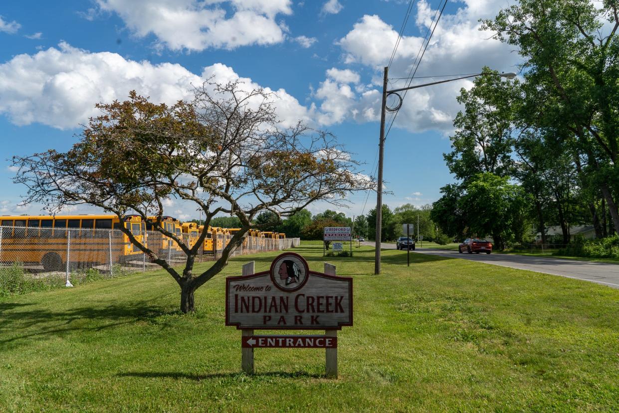 Indian Creek, off Douglas Road between Dean and Temperance Roads, has not been maintained. Government and school officials in Bedford Township are now weighing options. Provided by Jay Hathaway