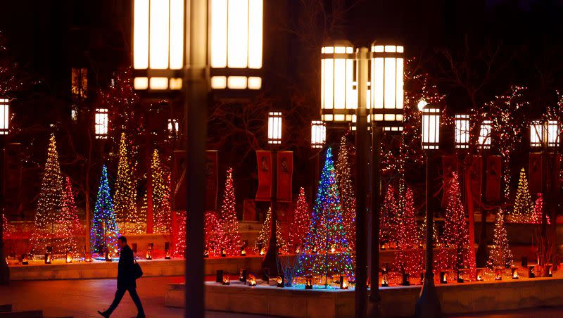 Christmas lights at the Church of Jesus Christ’s Conference Center in Salt Lake City are pictured on Tuesday, Nov. 29.