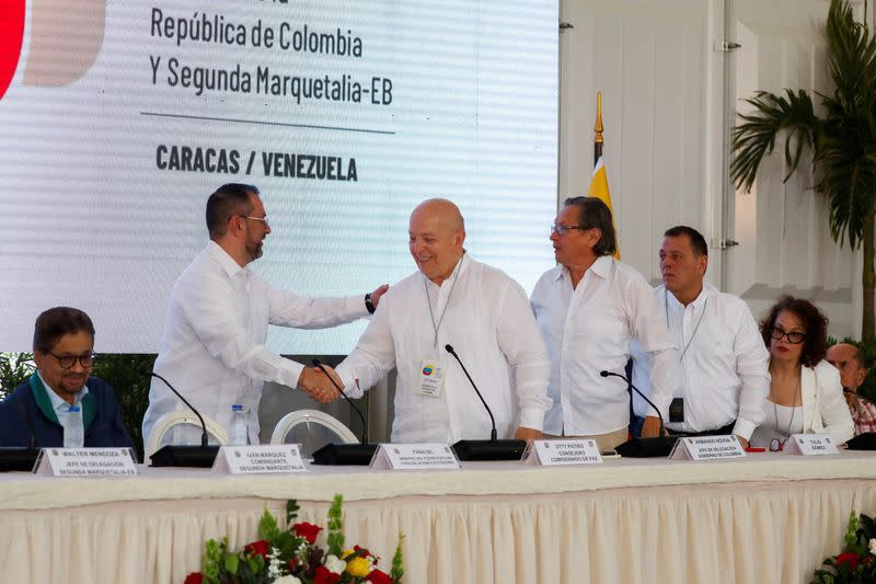 Colombia's government and Segunda Marquetalia armed group hold peace talks, in Caracas