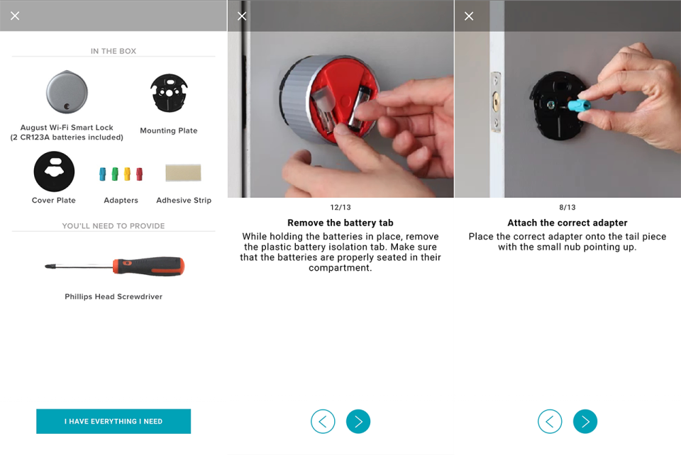 August WiFi Smart Lock installation screenshots