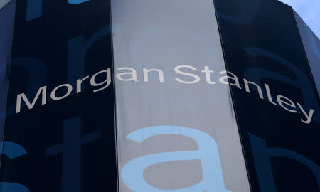 FILE PHOTO: The corporate logo of financial firm Morgan Stanley is pictured on the company's world headquarters in New York, New York January 20, 2015. REUTERS/Mike Segar/File Photo