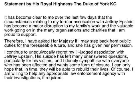 The statement from the Palace - Credit: Royal Communications