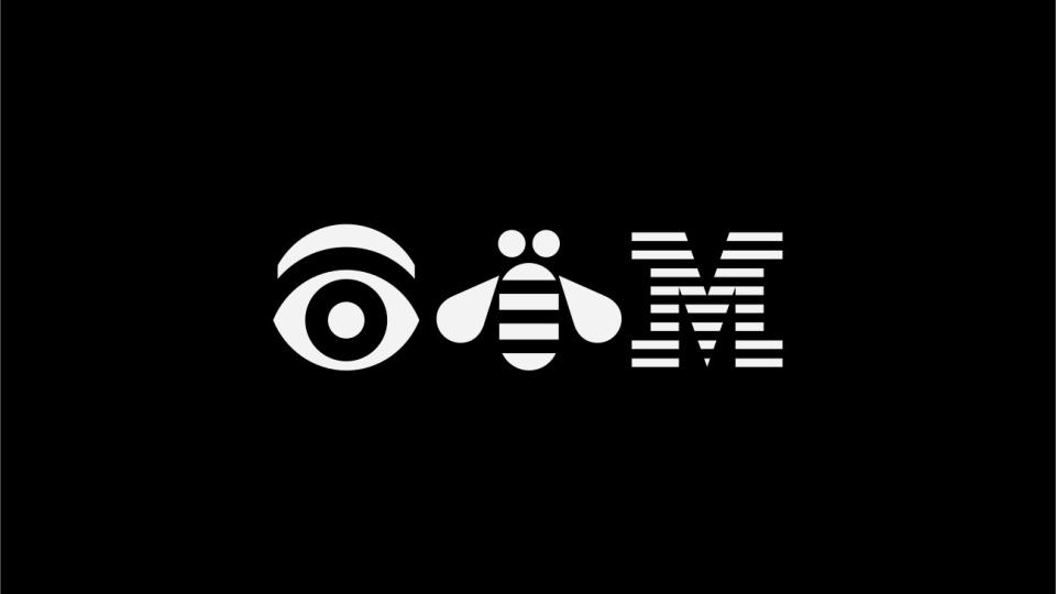 IBM rebus logo on black background