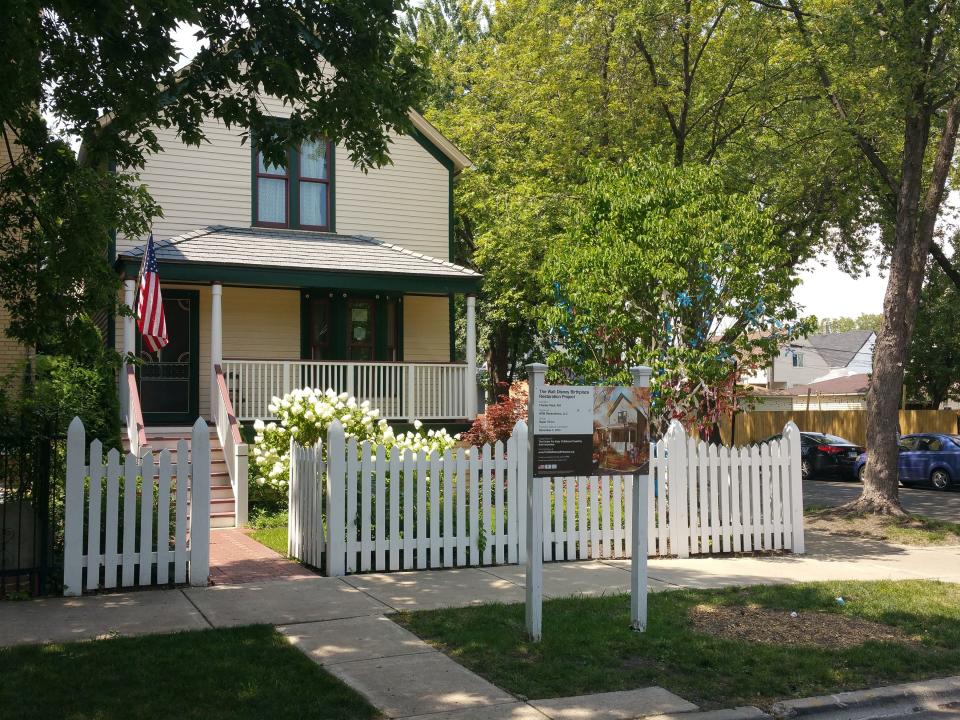 the exterior of Walt Disney's childhood home