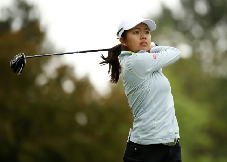 Hsu Wei-Ling of Taiwan watches her drive on the second hole during the first round of the LPGA Volvik Championship, at Travis Pointe Country Club Ann Arbor, Michigan, on May 25, 2017