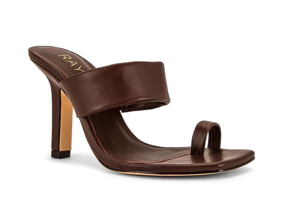 raye, rossi heel, brown square heel