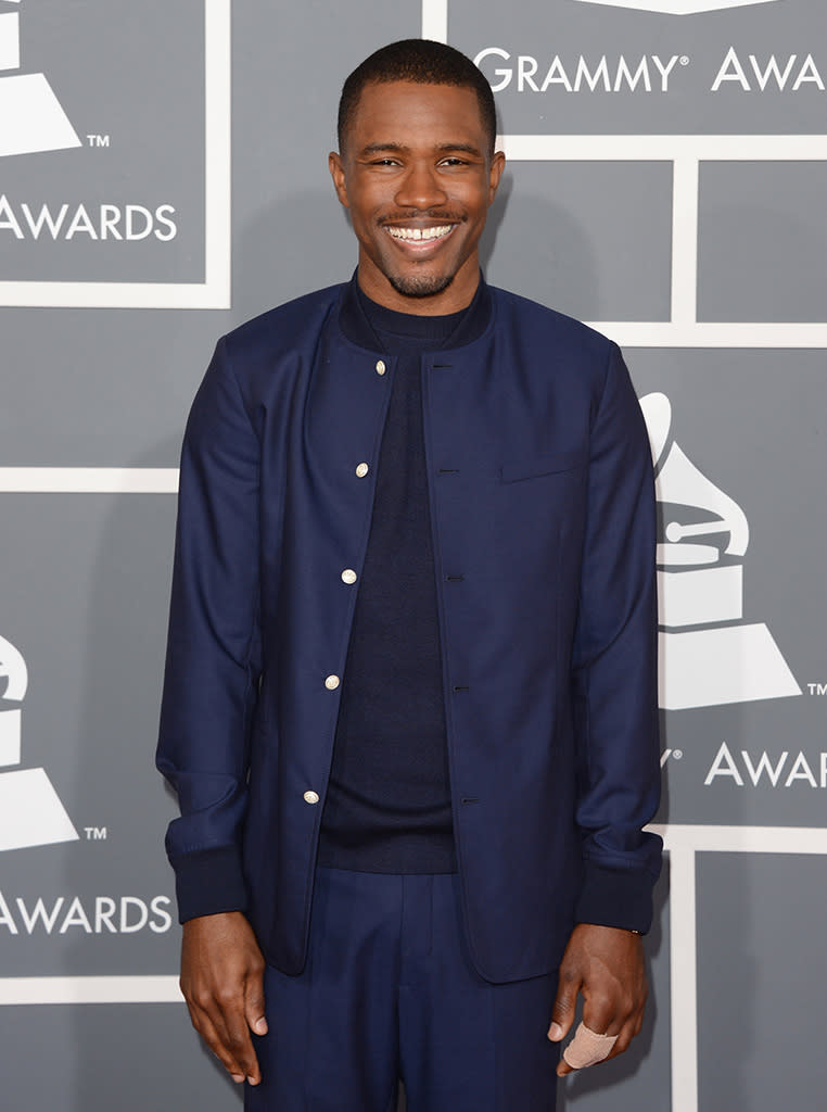 Frank Ocean arrives at the 55th Annual Grammy Awards at the Staples Center in Los Angeles, CA on February 10, 2013.