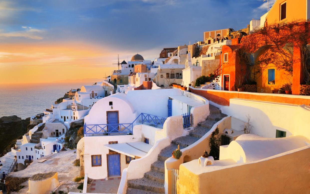 The island of Santorini in the Cyclades  - Getty