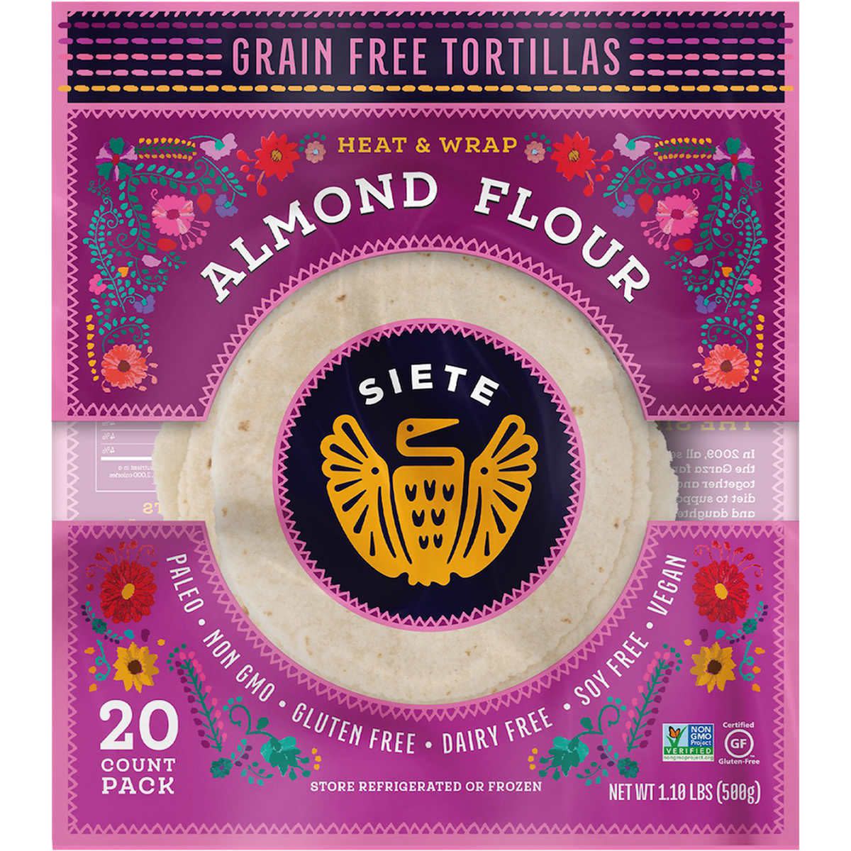 Siete Tortillas Almond Flour, Grain Free, 20-Count