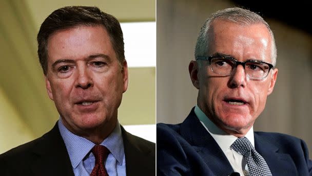 PHOTO: Former FBI Director James Comey, left, and former acting FBI director Andrew McCabe. (Getty Images, Reuters)