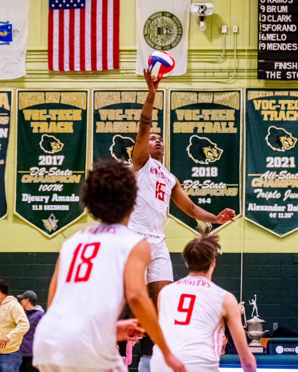 New Bedford's Juan Grau Montano goes for the kill.