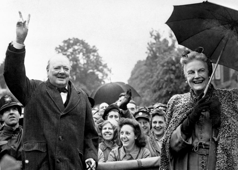 File photo dated 26/06/45 of Sir Winston Churchill with his wife Clementine at Loughton. "Never was so much owed by so many to so few" was a wartime speech made by the British prime minister Winston Churchill on 20 August 1940. Pilots who fought in the Battle of Britain were known as The Few after the Prime Minister's speech. Only one member of The Few, John Hemingway, is still alive today, aged 101.